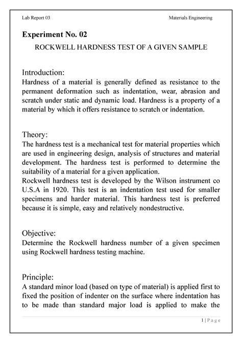 conclusion of hardness test experiment|rockwell hardness test lab report.